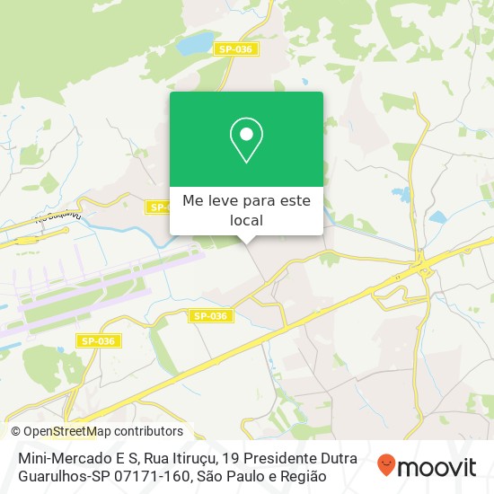 Mini-Mercado E S, Rua Itiruçu, 19 Presidente Dutra Guarulhos-SP 07171-160 mapa