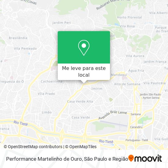 Performance Martelinho de Ouro mapa