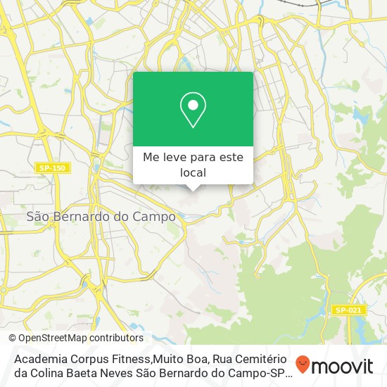 Academia Corpus Fitness,Muito Boa, Rua Cemitério da Colina Baeta Neves São Bernardo do Campo-SP 09760-372 mapa