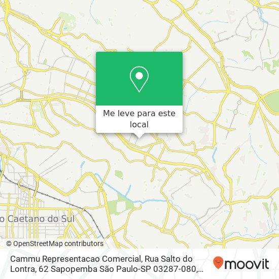 Cammu Representacao Comercial, Rua Salto do Lontra, 62 Sapopemba São Paulo-SP 03287-080 mapa