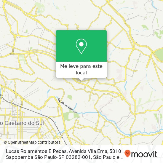 Lucas Rolamentos E Pecas, Avenida Vila Ema, 5310 Sapopemba São Paulo-SP 03282-001 mapa