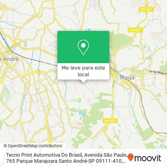 Tecno Print Automotiva Do Brasil, Avenida São Paulo, 765 Parque Marajoara Santo André-SP 09111-410 mapa