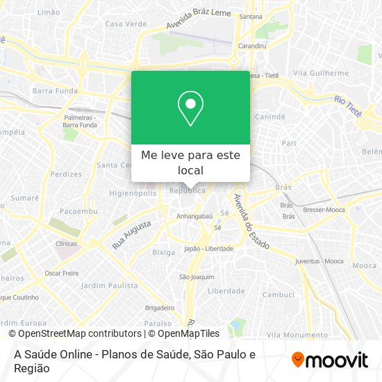 A Saúde Online - Planos de Saúde mapa