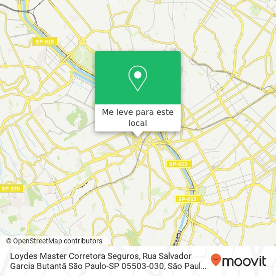 Loydes Master Corretora Seguros, Rua Salvador Garcia Butantã São Paulo-SP 05503-030 mapa