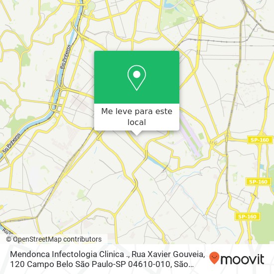 Mendonca Infectologia Clinica ., Rua Xavier Gouveia, 120 Campo Belo São Paulo-SP 04610-010 mapa