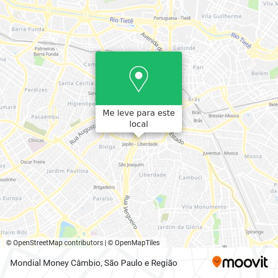 Mondial Money Câmbio mapa