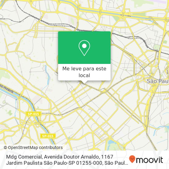 Mdg Comercial, Avenida Doutor Arnaldo, 1167 Jardim Paulista São Paulo-SP 01255-000 mapa