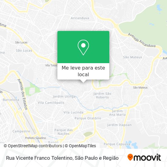 Rua Vicente Franco Tolentino mapa