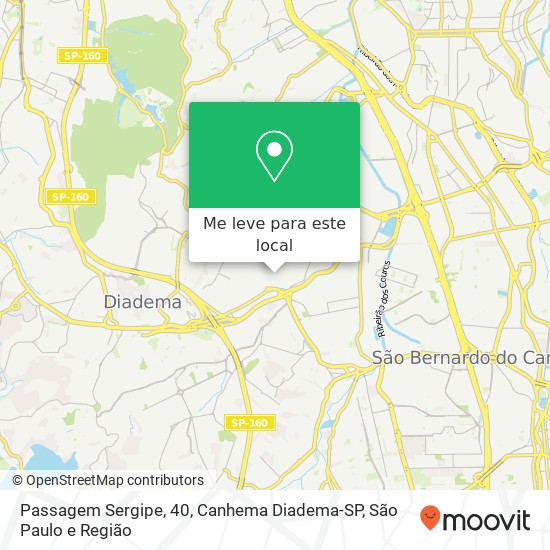 Passagem Sergipe, 40, Canhema Diadema-SP mapa