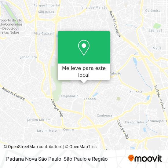 Padaria Nova São Paulo mapa