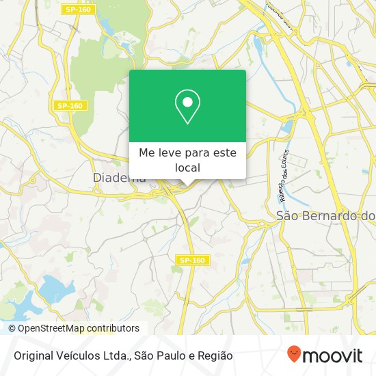 Original Veículos Ltda., Avenida Fábio Eduardo Ramos Esquivel, 2329 Canhema Diadema-SP 09941-201 mapa