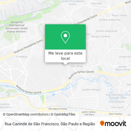 Rua Canindé de São Francisco mapa