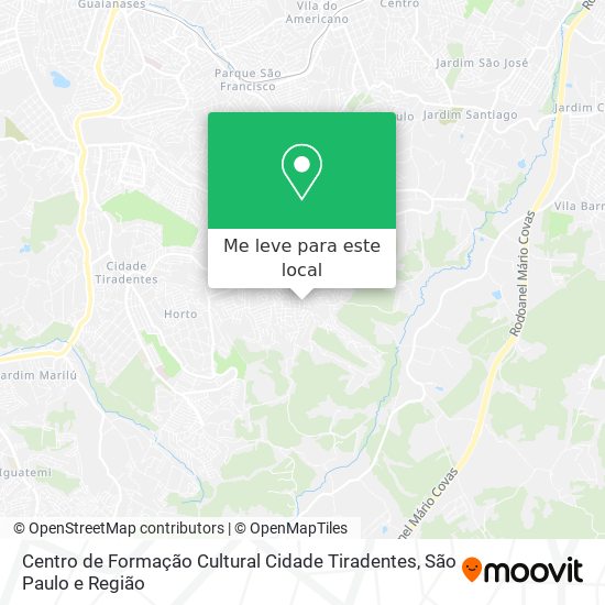 Centro de Formação Cultural Cidade Tiradentes mapa