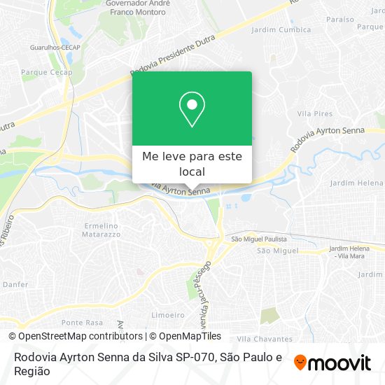 Rodovia Ayrton Senna da Silva SP-070 mapa