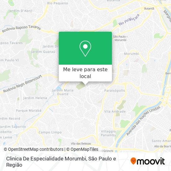 Clinica De Especialidade Morumbi mapa