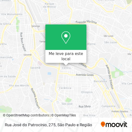 Rua José do Patrocínio, 275 mapa