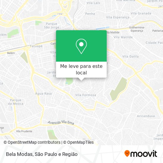 Bela Modas mapa