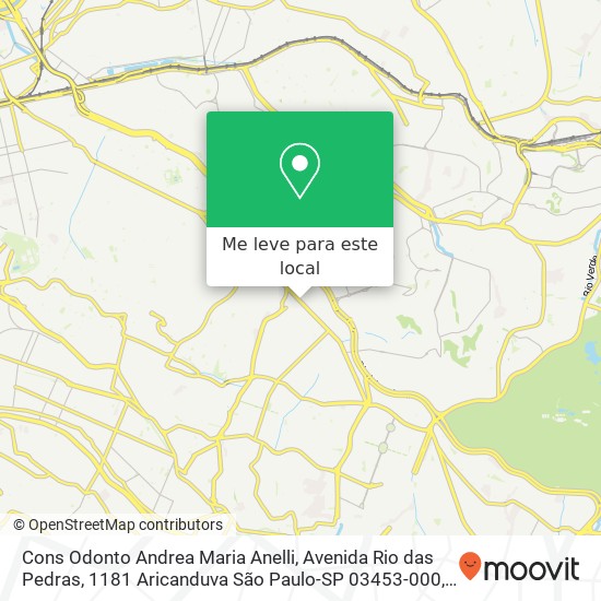 Cons Odonto Andrea Maria Anelli, Avenida Rio das Pedras, 1181 Aricanduva São Paulo-SP 03453-000 mapa