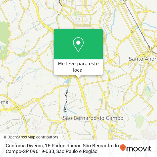 Confraria Diveras, 16 Rudge Ramos São Bernardo do Campo-SP 09619-030 mapa
