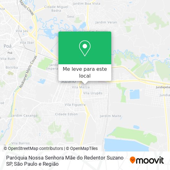 Paróquia Nossa Senhora Mãe do Redentor Suzano SP mapa