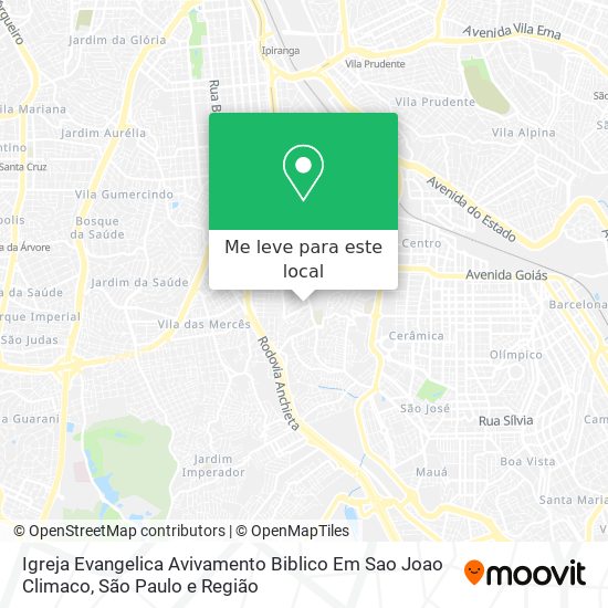Igreja Evangelica Avivamento Biblico Em Sao Joao Climaco mapa