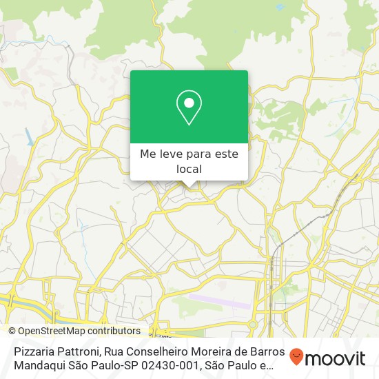 Pizzaria Pattroni, Rua Conselheiro Moreira de Barros Mandaqui São Paulo-SP 02430-001 mapa