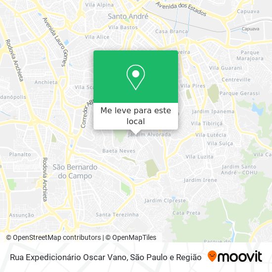 Rua Expedicionário Oscar Vano mapa