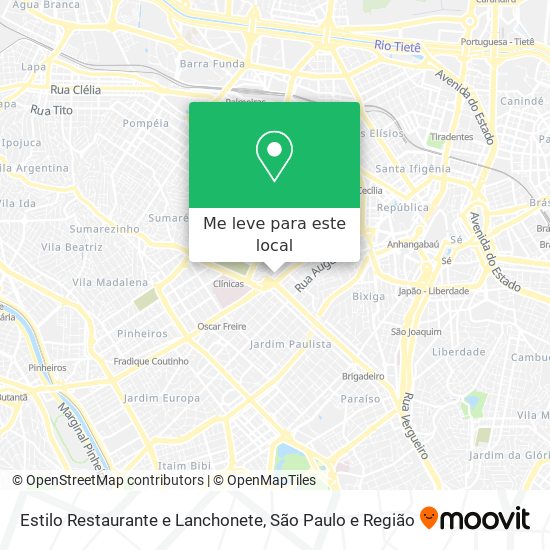 Estilo Restaurante e Lanchonete mapa