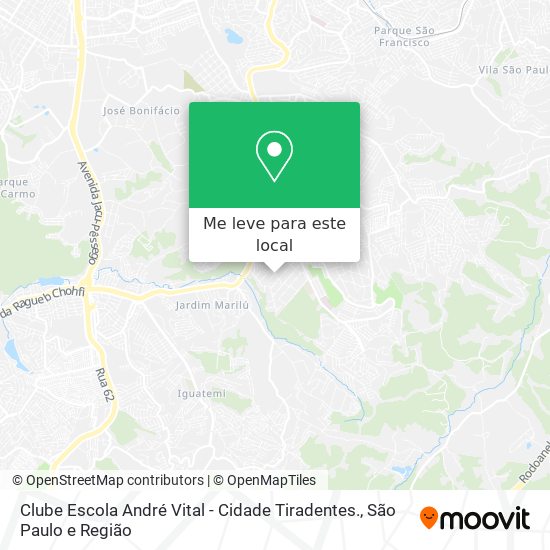 Clube Escola André Vital - Cidade Tiradentes. mapa