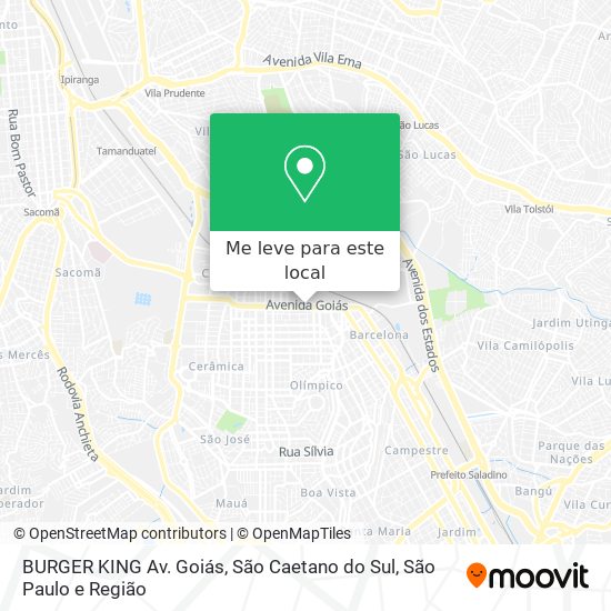 BURGER KING Av. Goiás, São Caetano do Sul mapa
