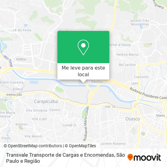 Transvale Transporte de Cargas e Encomendas mapa