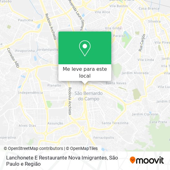 Lanchonete E Restaurante Nova Imigrantes mapa
