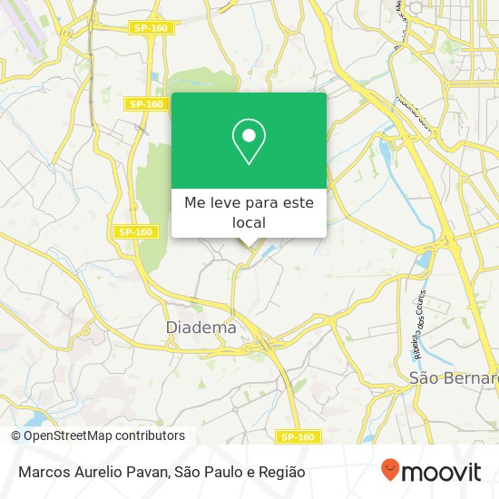 Marcos Aurelio Pavan, Avenida da Água Funda, 125 Taboão Diadema-SP 09669-100 mapa