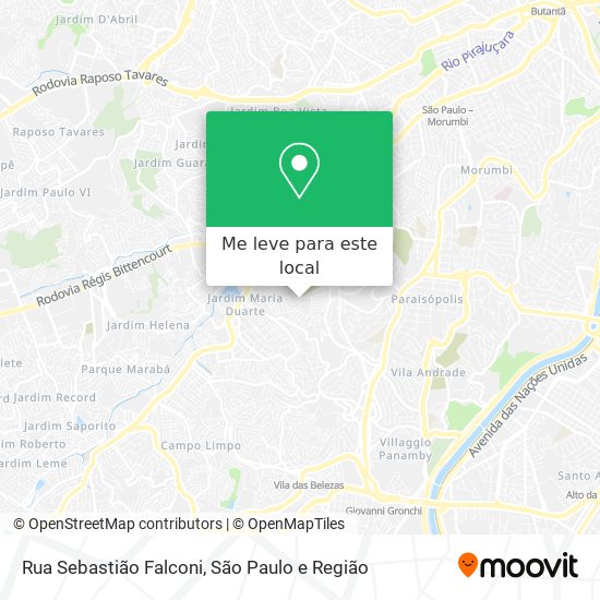 Rua Sebastião Falconi mapa