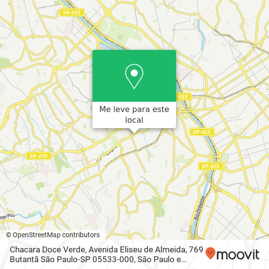 Chacara Doce Verde, Avenida Eliseu de Almeida, 769 Butantã São Paulo-SP 05533-000 mapa