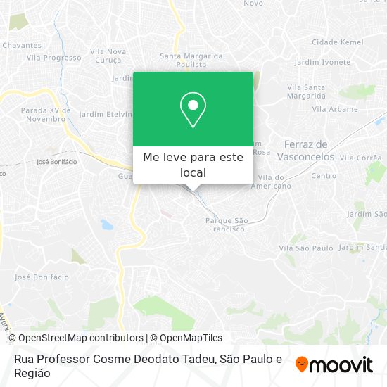 Rua Professor Cosme Deodato Tadeu mapa