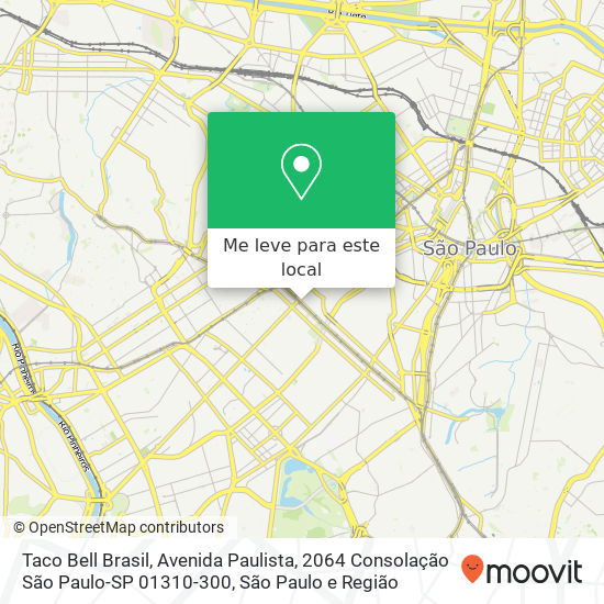 Taco Bell Brasil, Avenida Paulista, 2064 Consolação São Paulo-SP 01310-300 mapa