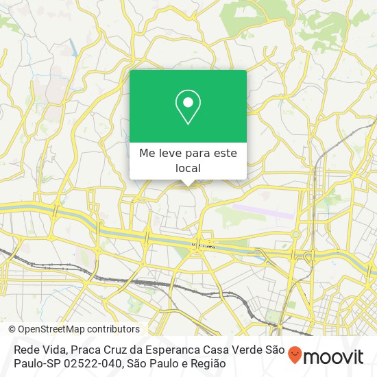 Rede Vida, Praca Cruz da Esperanca Casa Verde São Paulo-SP 02522-040 mapa