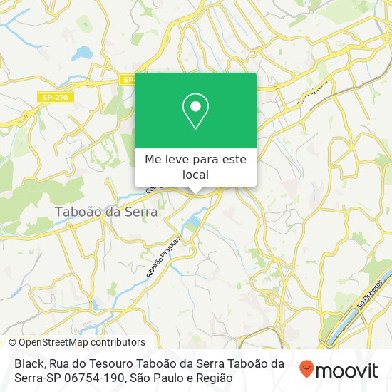 Black, Rua do Tesouro Taboão da Serra Taboão da Serra-SP 06754-190 mapa