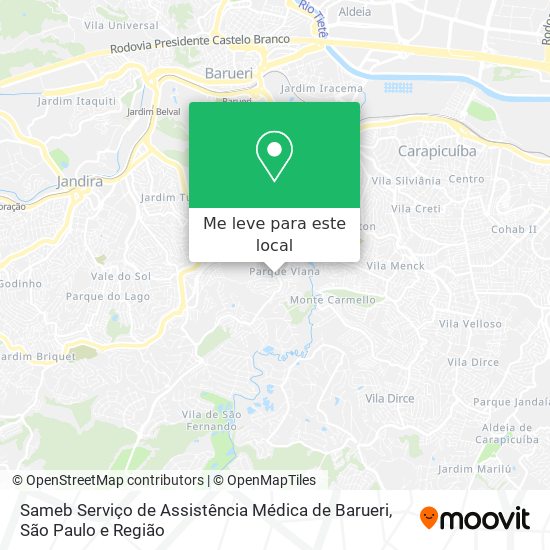 Sameb Serviço de Assistência Médica de Barueri mapa