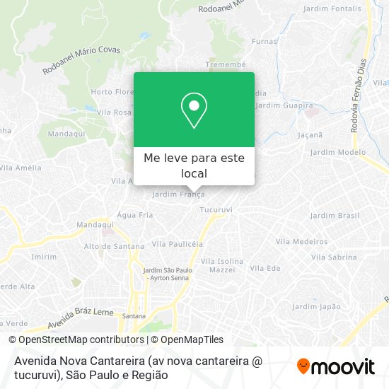 Avenida Nova Cantareira (av nova cantareira @ tucuruvi) mapa