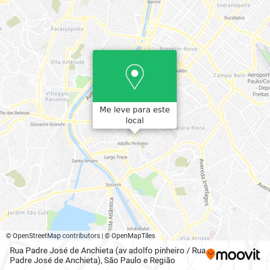 Rua Padre José de Anchieta (av adolfo pinheiro / Rua Padre José de Anchieta) mapa