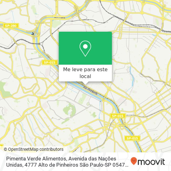 Pimenta Verde Alimentos, Avenida das Nações Unidas, 4777 Alto de Pinheiros São Paulo-SP 05477-000 mapa