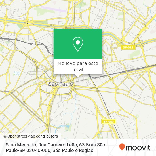 Sinai Mercado, Rua Carneiro Leão, 63 Brás São Paulo-SP 03040-000 mapa