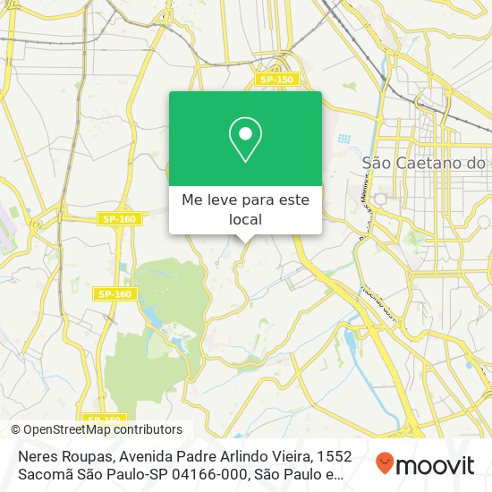 Neres Roupas, Avenida Padre Arlindo Vieira, 1552 Sacomã São Paulo-SP 04166-000 mapa