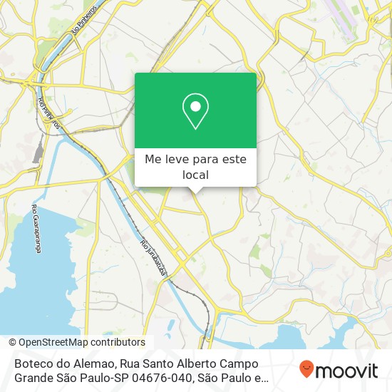 Boteco do Alemao, Rua Santo Alberto Campo Grande São Paulo-SP 04676-040 mapa