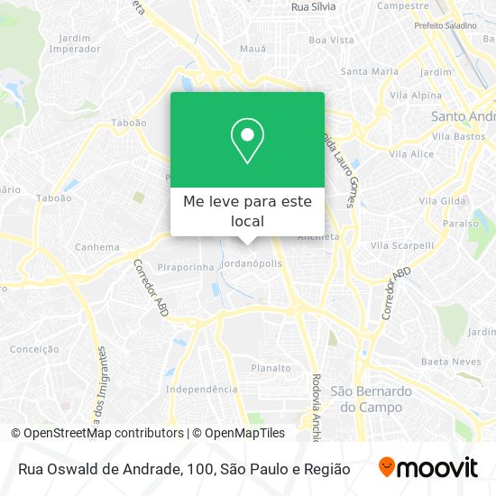 Rua Oswald de Andrade, 100 mapa