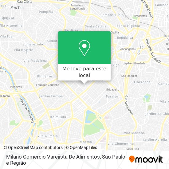 Milano Comercio Varejista De Alimentos mapa