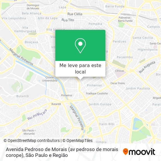 Avenida Pedroso de Morais (av pedroso de morais corope) mapa