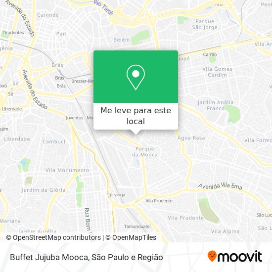 Buffet Jujuba Mooca mapa